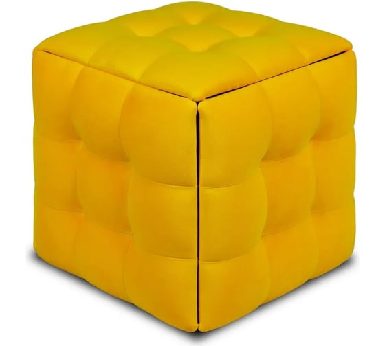 Изображение товара Пуф трансформер Divan24 5 в 1 желтый, велюр, 50x50x53 см 63000342