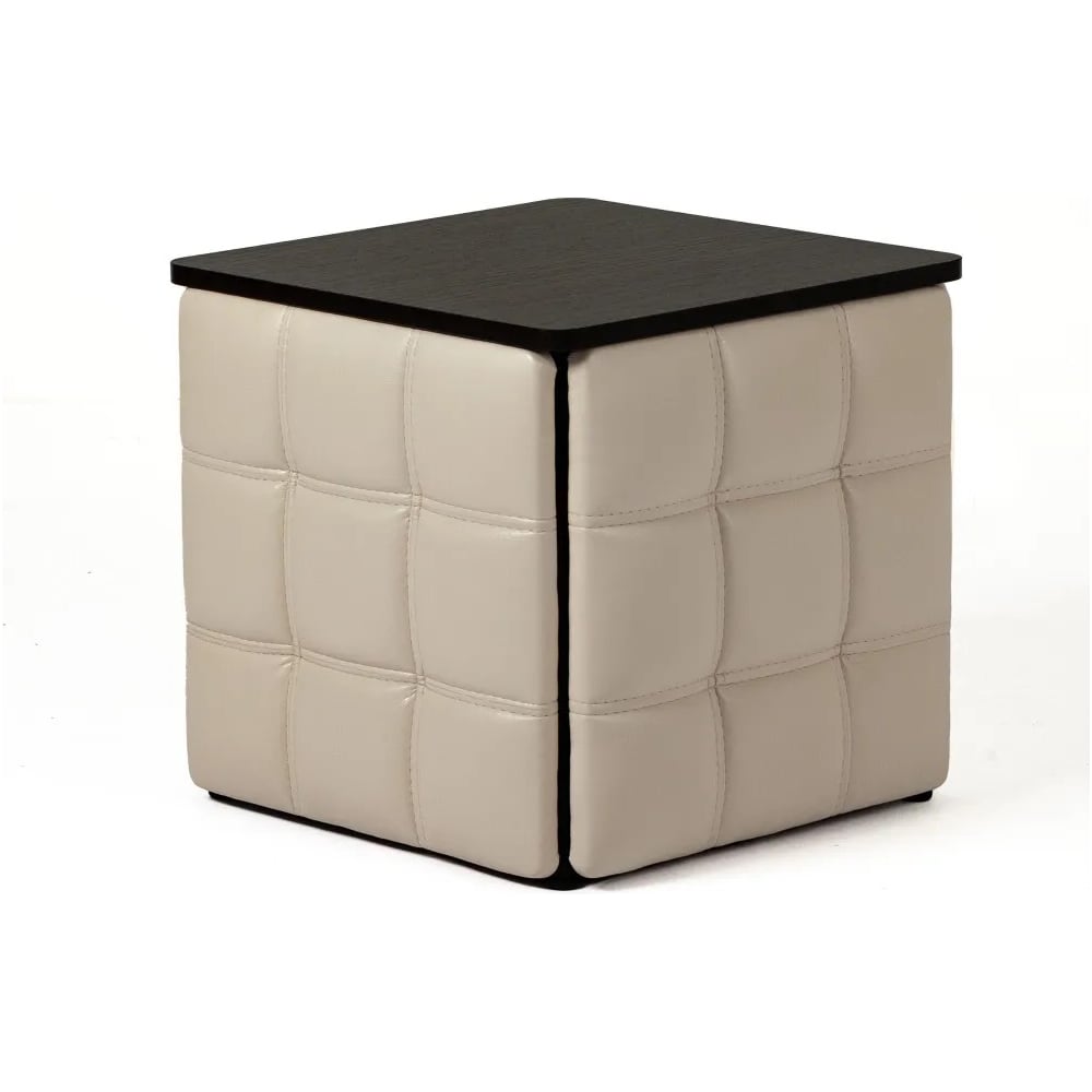 Изображение товара Пуф трансформер Divan24 5 в 1 бежевый искусственная кожа мебель для гостиной
