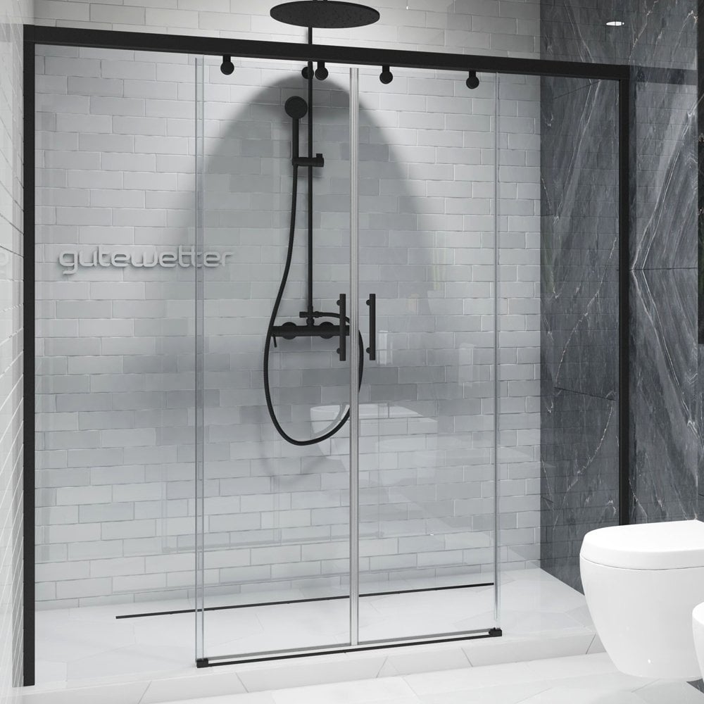 Изображение товара Дверь в душевую нишу GuteWetter GWMPSLD864 220х200 см черный матовый стекло