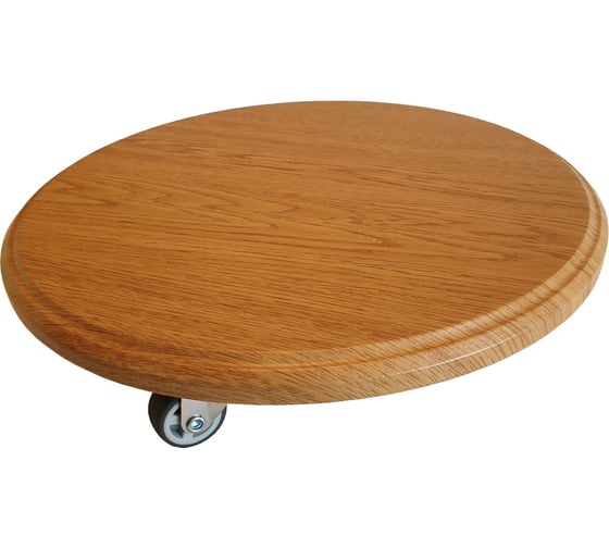 Изображение товара Подставка для цветов на колесах ЦМК диаметр 30 см, дуб натуральный PF001