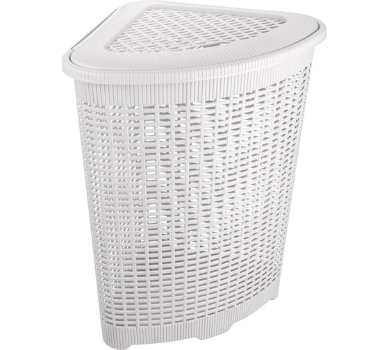 Изображение товара Угловая корзина для белья Econova 395х395х595 мм, 50 л белый 433217516