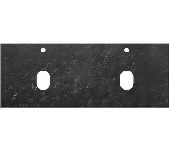 Изображение товара Столешница BelBagno из керамогранита с двумя отверстиями под раковину и с двумя отверстиями под смеситель 1204x462 Marmo Nero Opaco KEP-120-2-MNO