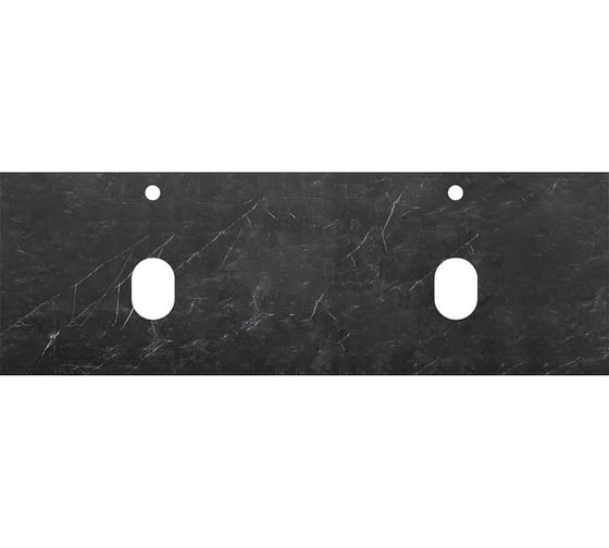 Изображение товара Столешница BelBagno из керамогранита с двумя отверстиями под раковину и с двумя отверстиями под смеситель 1404x462 Marmo Nero Opaco KEP-140-2-MNO