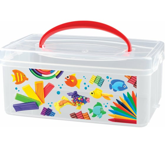 Изображение товара Универсальная коробка Econova с ручкой и декором 245х160х108 мм, 3 л бесцветный 43125130151