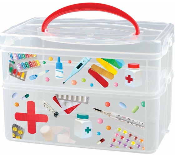 Изображение товара Универсальная коробка Econova Multi Box 2 секции с ручкой и декором, 2 л + 3 л 43123340152