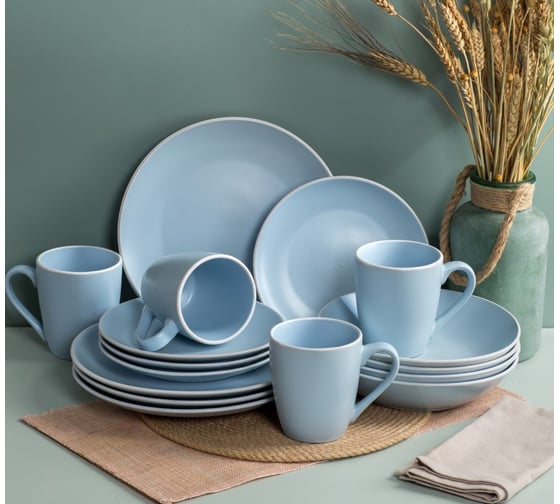 Изображение товара Столовый набор керамический FIORETTA SCANDY BLUE на 4 персоны (16 предметов) TDS501-ECOM