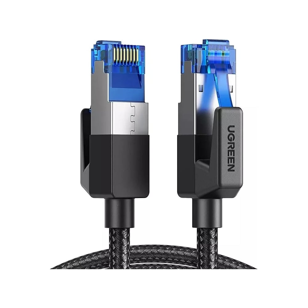 Изображение товара Кабель Ugreen NW153 () Cat8 CLASSⅠF/FTP Round Ethernet Cable With Braid. Длина: 2м. Цвет: черный 80431