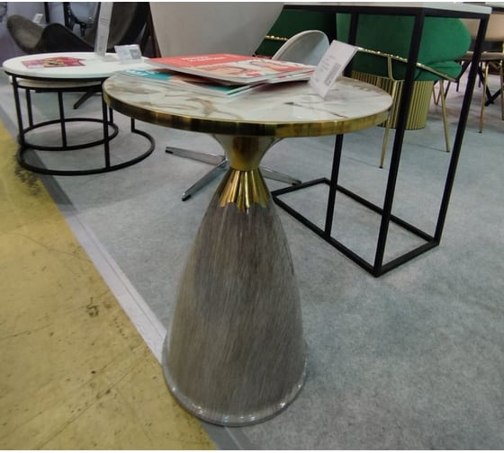 Изображение товара Кофейный столик BRADEX Secret диаметр 45x54 см, серый мрамор, металл, керамика FR 1037