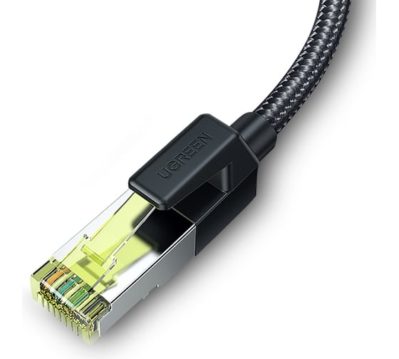 Изображение товара Кабель Ugreen NW150 () CAT7 Shielded Round Cable with Braided Modular Plugs. Длина: 2м. Цвет: черный 80423