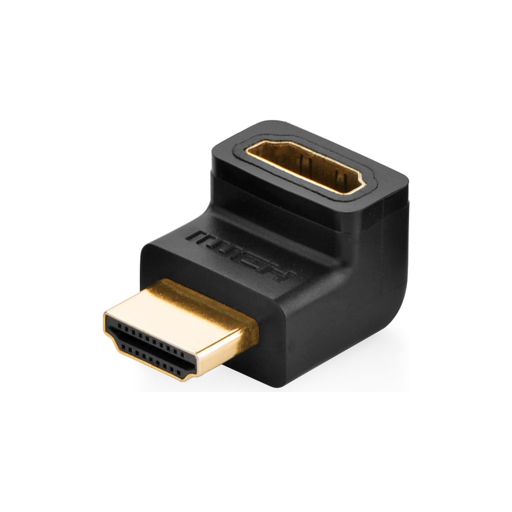 Изображение товара Адаптер Ugreen угловой HD112 (20110) HDMI Male To Female Angled Up Adapter (угол вверх). Цвет: черный 20110_