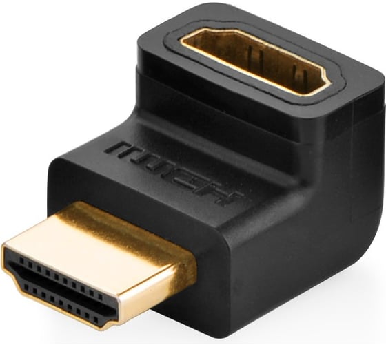 Изображение товара Адаптер Ugreen угловой HD112 (20110) HDMI Male To Female Angled Up Adapter (угол вверх). Цвет: черный 20110_