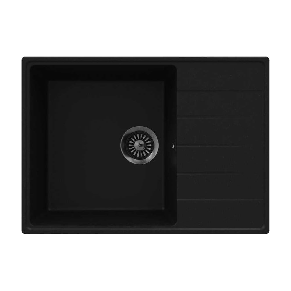 Изображение товара Кухонная мойка MAUNFELD Lacrima 700 черная кварцевый композит врезная серия LACRIMA