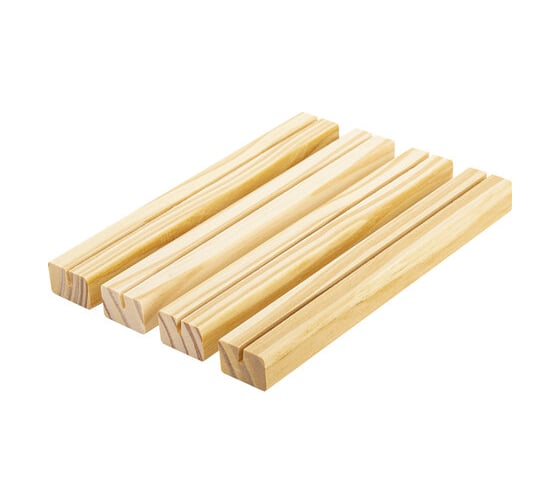 Изображение товара Ценникодержатель деревянный BRAUBERG ценники, реклама, фото 21х3х2 см, комплект 4 шт 291315