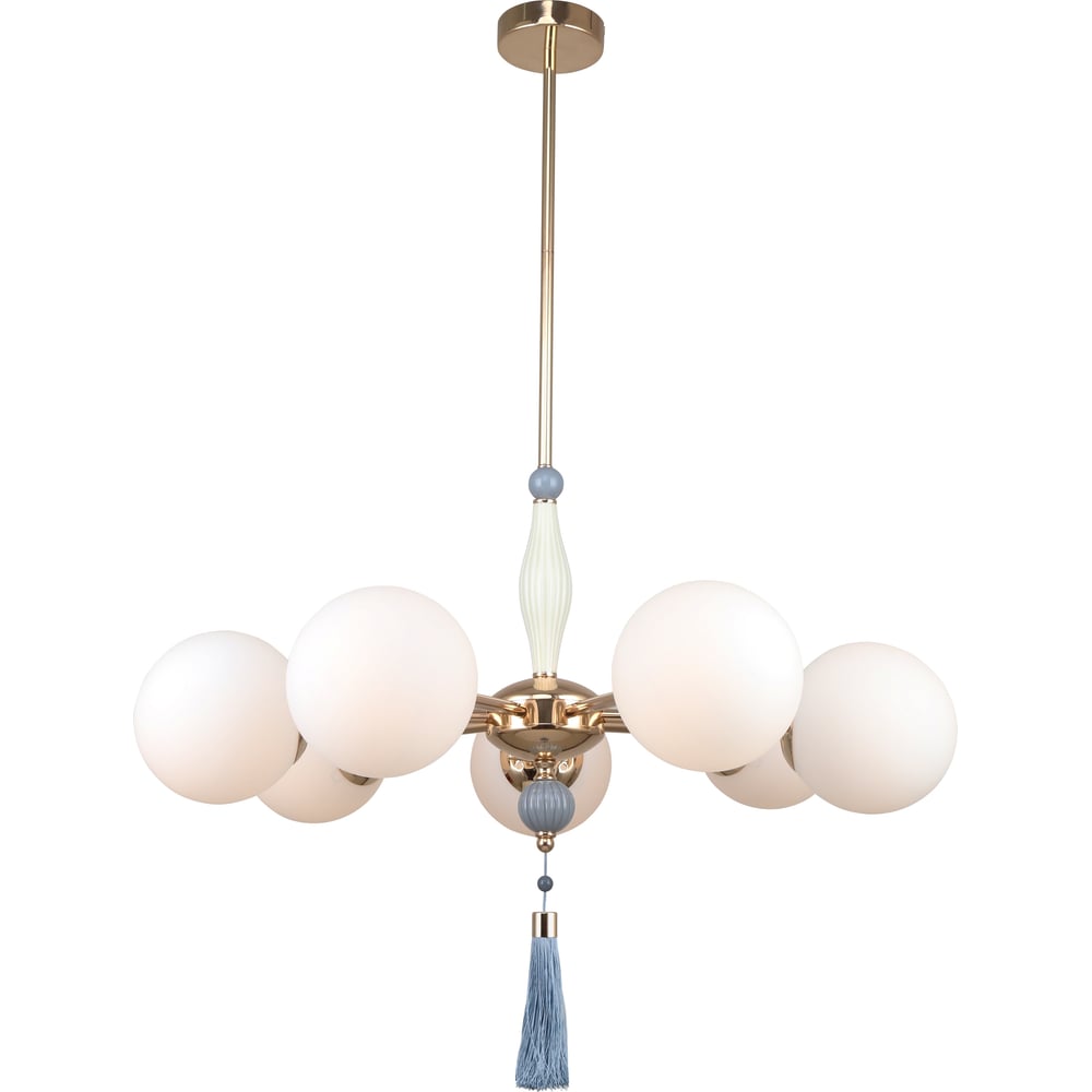 Изображение товара Люстра Rivoli Cosmina 7xE14 40 Вт декоративный дизайн голубой и золотой