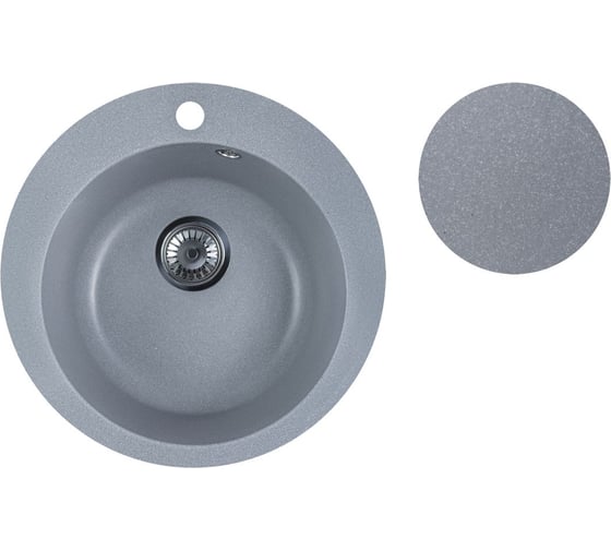 Изображение товара Мойка кухонная из искусственного камня AV Engineering POINT серебро 495x495 мм, AVE495495SLA