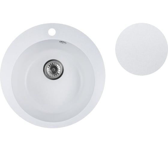 Изображение товара Мойка кухонная из искусственного камня AV Engineering POINT белый 495x495 мм, AVE495495WTA