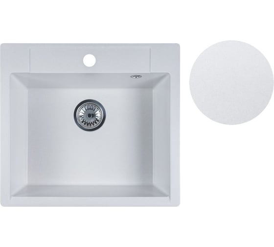 Изображение товара Мойка кухонная из искусственного камня AV Engineering UNIT белый 550x500 мм, AVE550500WTA