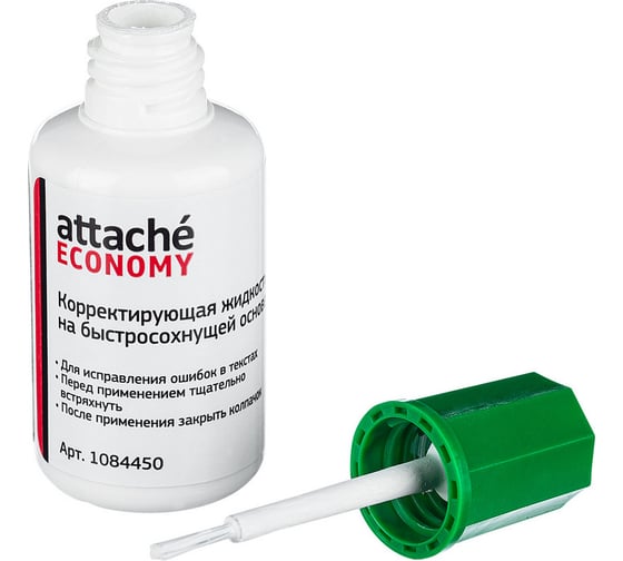 Изображение товара Корректирующая жидкость 12 шт в упаковке Attache Economy 16 г быстросохнущая основа кисточка 1084450
