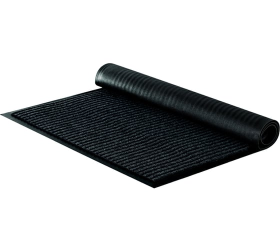 Изображение товара Влаговпитывающий ворсовый ребристый коврик OfficeClean 60х90 см, черный 285746