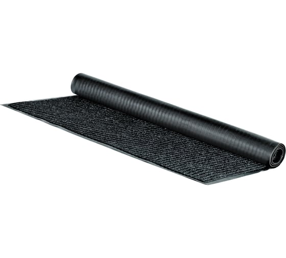 Изображение товара Влаговпитывающий ворсовый ребристый коврик OfficeClean 90х120 см, серый 285743