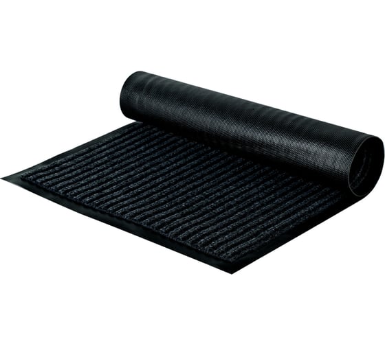 Изображение товара Влаговпитывающий ворсовый ребристый коврик OfficeClean 40х60 см, черный 285748