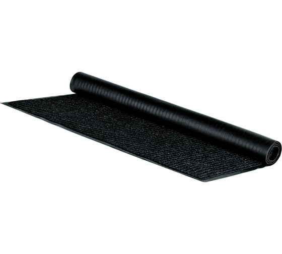 Изображение товара Влаговпитывающий ворсовый ребристый коврик OfficeClean 90х120 см, черный 285744