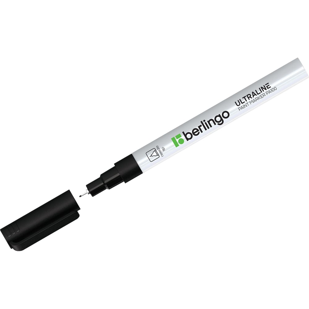 Изображение товара Маркер-краска BERLINGO PA100 черная, 1 мм, нитро-основа, водостойкий