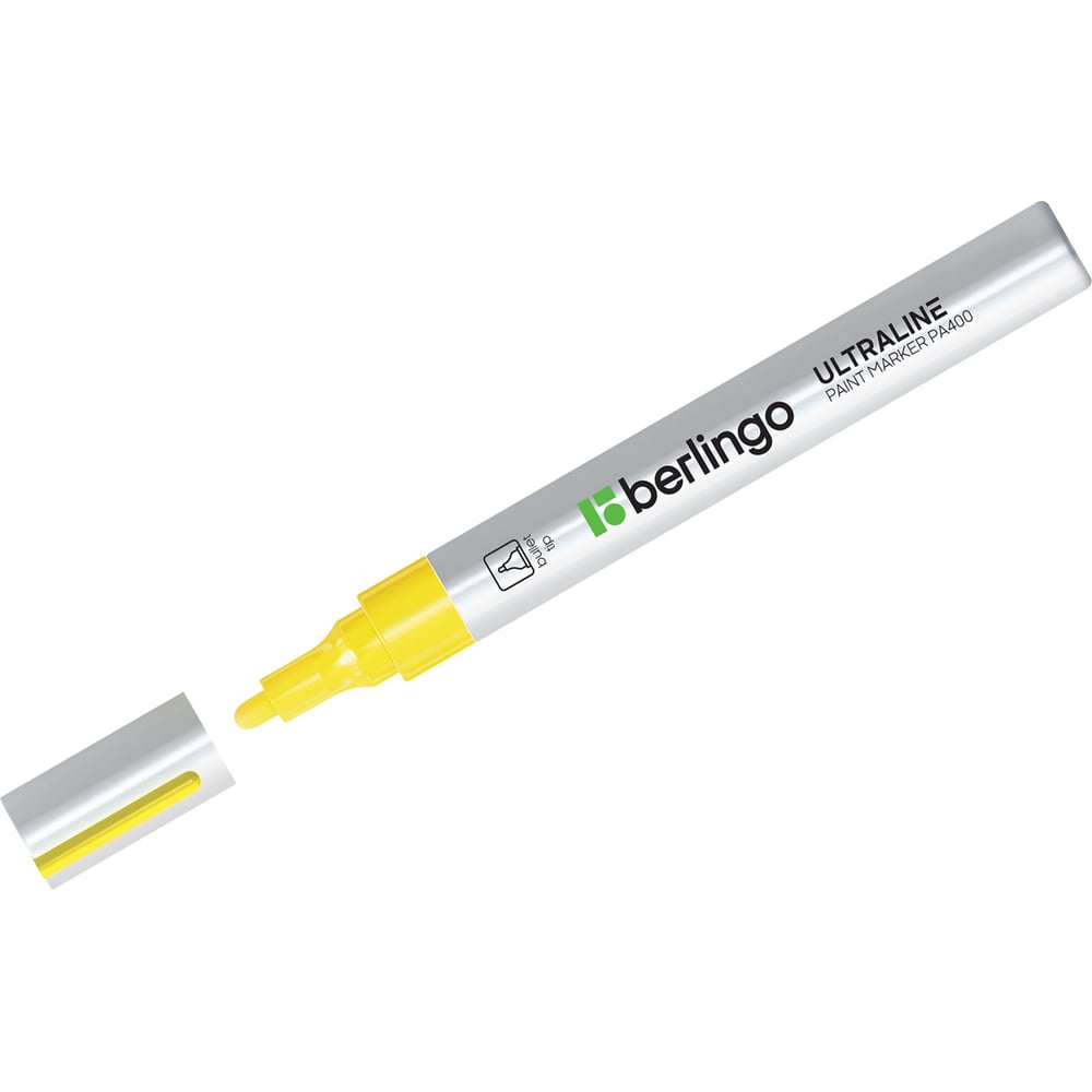 Изображение товара Маркер-краска BERLINGO PA400 желтый, 2-4 мм, нитро-основа