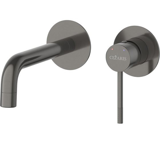 Изображение товара Смеситель для раковины встраиваемый Cezares с внутренней частью, без донного клапана, оружейная сталь RELAX-BLI2-1-GM-W0