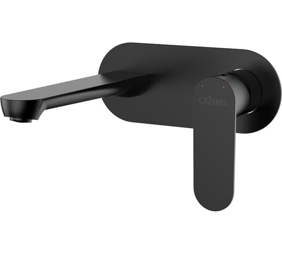 Изображение товара Смеситель для раковины встраиваемый Cezares с внутренней частью, без донного клапана, черный матовый STYLUS-BLI1-NOP-W0