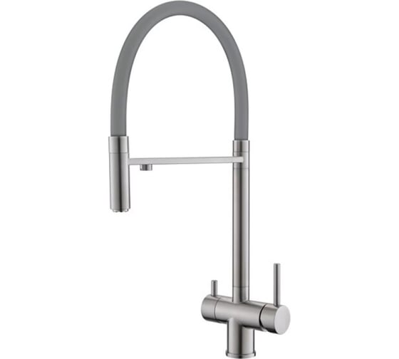 Изображение товара Смеситель для кухни с гибким изливом и подключением фильтра Wesnaart сатин EKO05-161