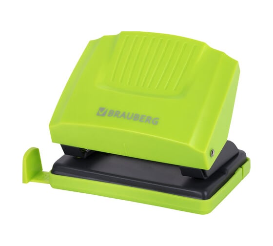 Изображение товара Дырокол BRAUBERG Super, до 20 листов, зелено-черный 272743