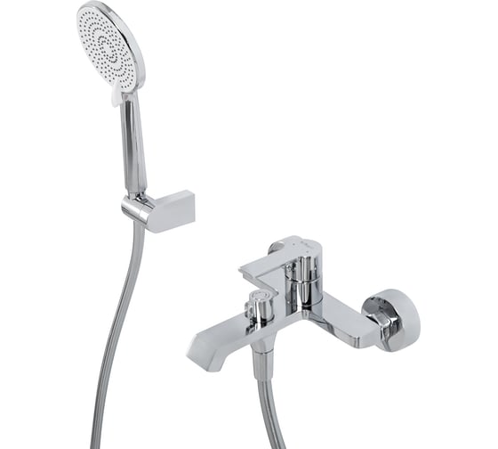 Изображение товара Смеситель для ванны и душа BelBagno AURORA в комплекте с ручным душем, шлангом и держателем, хром AURORA-VASM-CRM