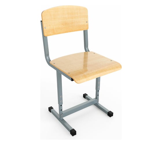 Изображение товара Стул ученический ОФИСМАГ регулируемый Шм.с35.с, 340х340х670-750 мм, рост 3-5, серый каркас, фанера 533104