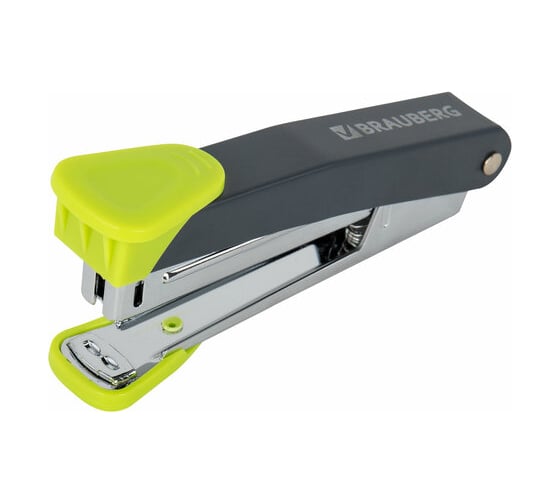 Изображение товара Степлер BRAUBERG №10 металлический Universal Gt, до 16 листов, с антистеплером, зеленый 272752