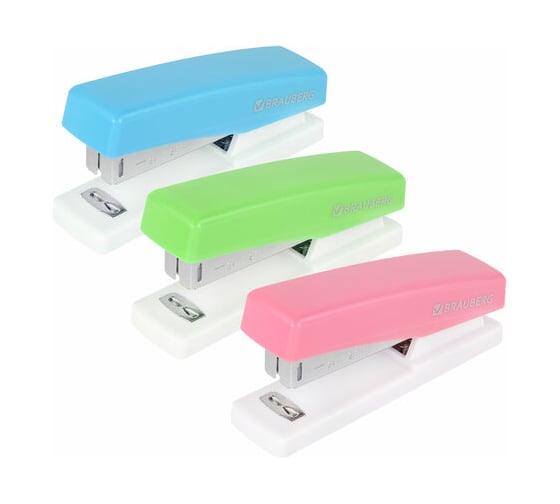 Изображение товара Степлер BRAUBERG №24/6, 26/6 Style, до 25 листов, ассорти 272748