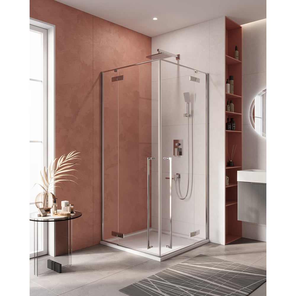 Изображение товара Душевой уголок Cezares LINER-A-2-90-C-Cr с распашными шторками