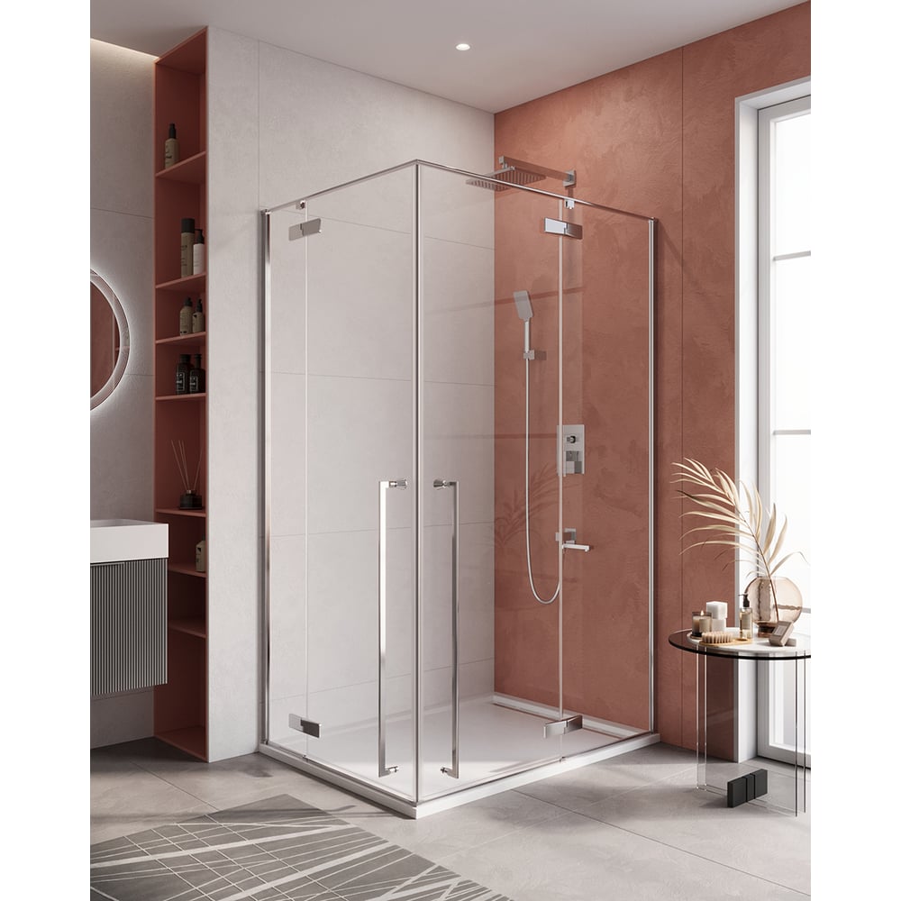 Изображение товара Душевой уголок Cezares LINER-AH-2 120/90 с регулировкой и прозрачным стеклом