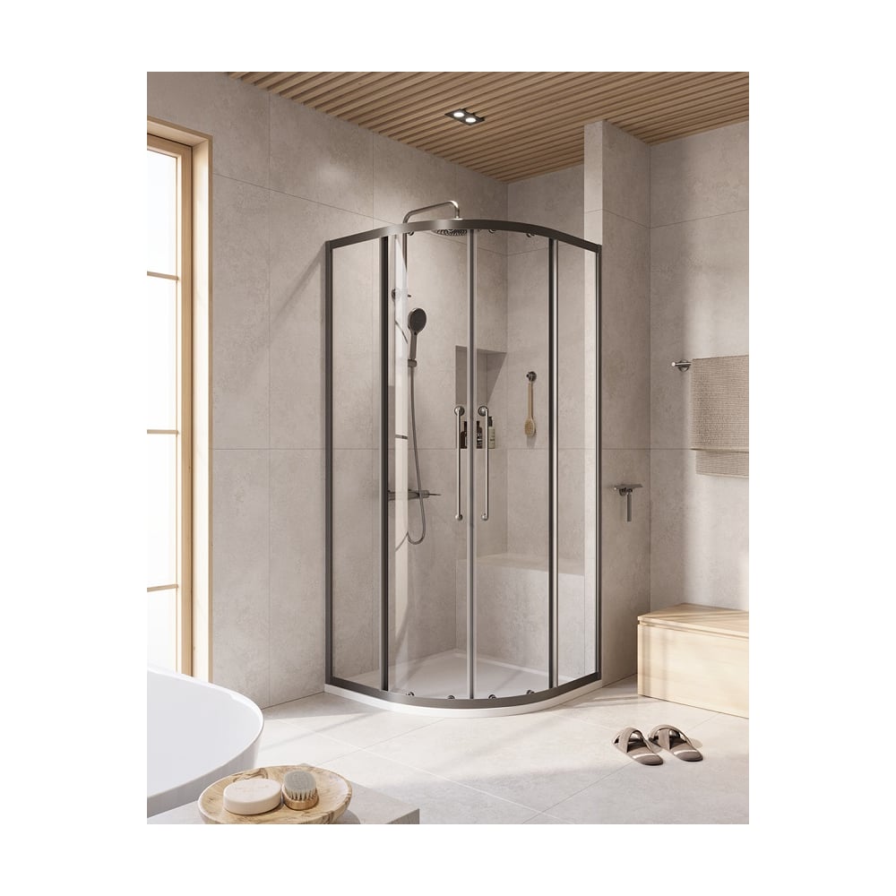 Изображение товара Душевой уголок Cezares RELAX-304-R-2-90-C-GM полукруглый