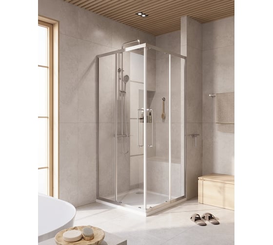 Изображение товара Душевой уголок Cezares отделка Глянцевый хром RELAX-304-A-2-90-C-CR