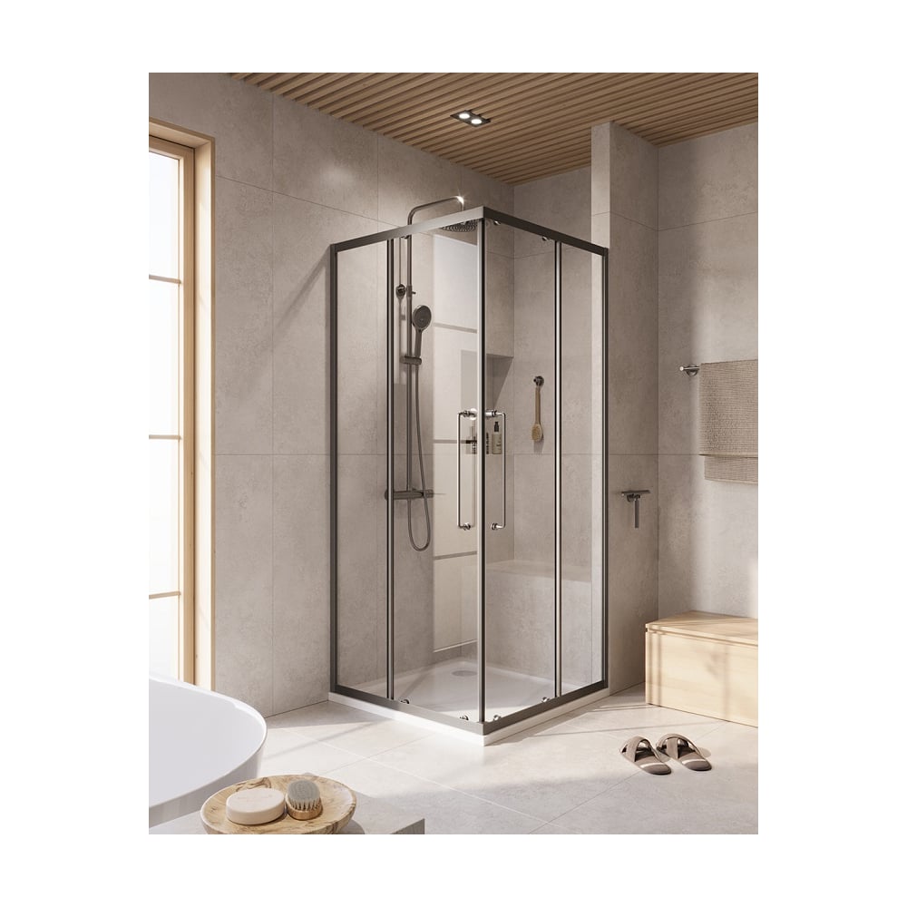 Изображение товара Душевой уголок Cezares RELAX 304-A 2 90 C GM нержавеющая сталь стекло