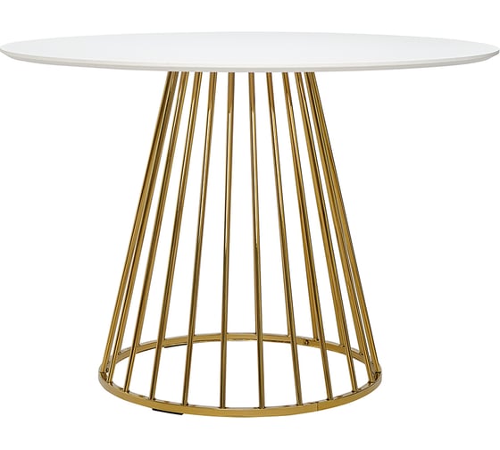 Изображение товара Стол обеденный Bergenson Bjorn Tyra, Ø110 см, белый/золотой BB0000120