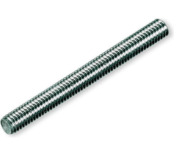 Изображение товара Шпилька резьбовая КРЕП-КОМП цинк, DIN975, угол резьбы 60 градусов, м27x2000, пр.8,8 (5шт) шрп272