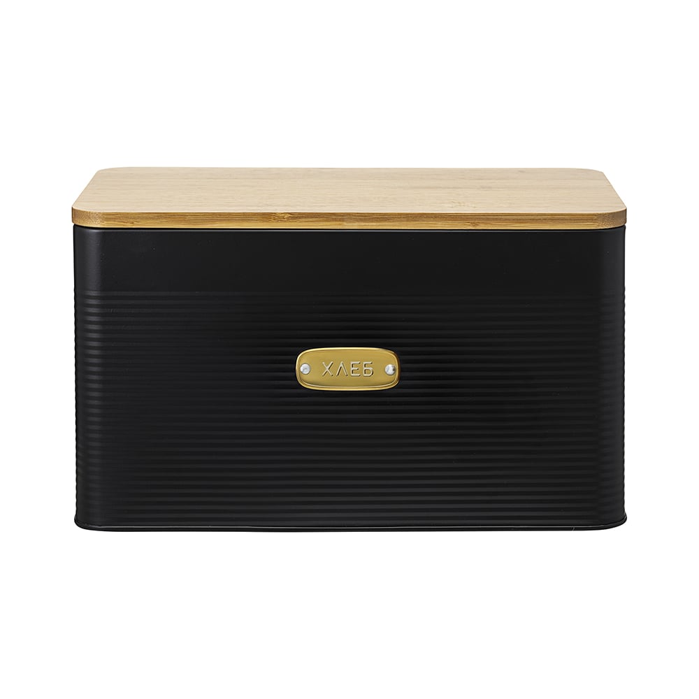 Изображение товара Хлебница Smart Solutions Irmel, бамбук и сталь, графит, 33,7x18x22 см