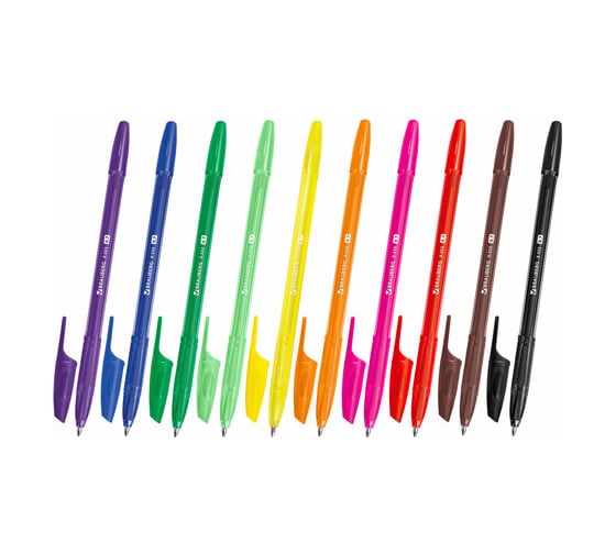 Изображение товара Ручки шариковые BRAUBERG X-333, набор 10 цветов, узел 0.7 мм, линия 0.35 мм 144251