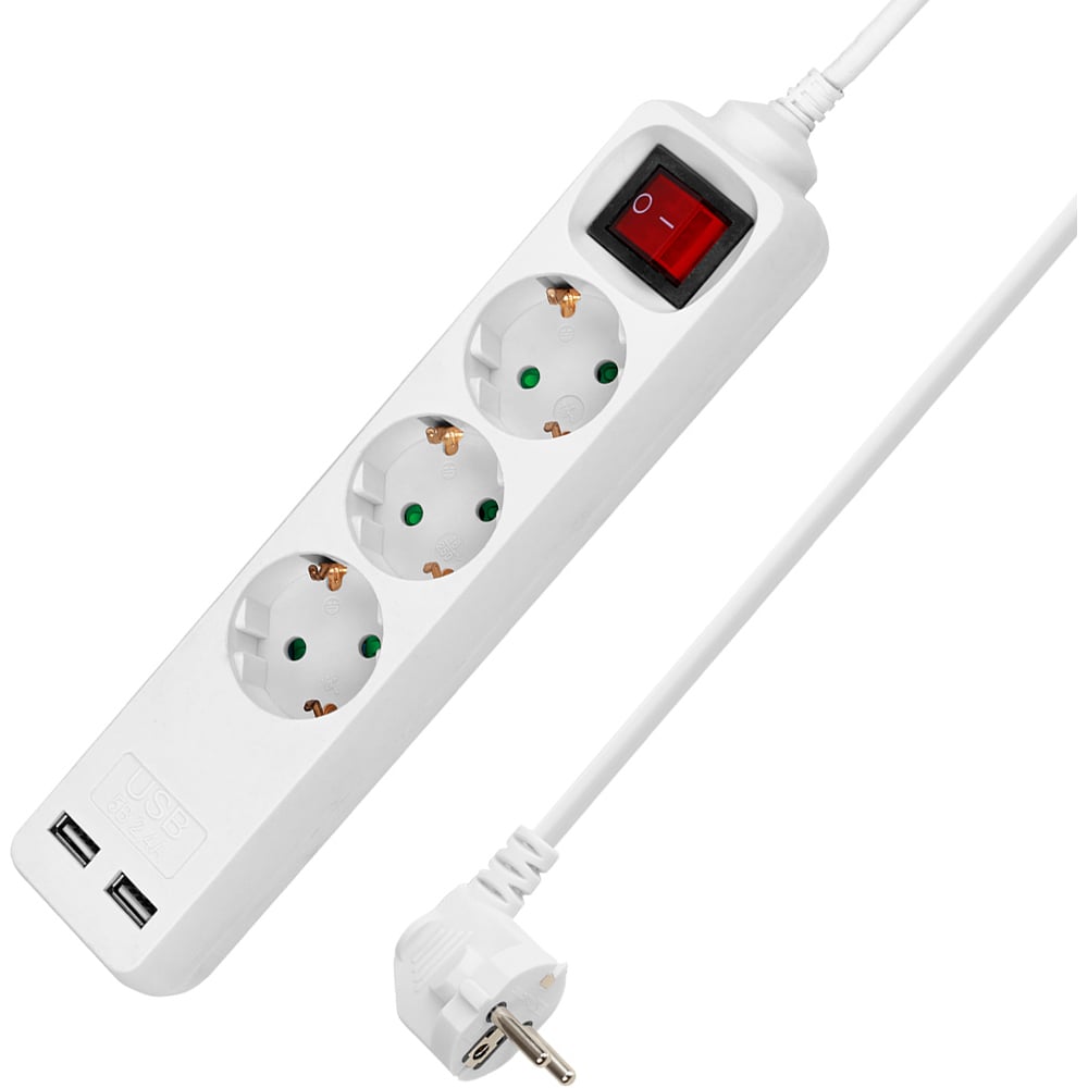 Изображение товара Удлинитель сетевой TDM ELECTRIC 3 розетки и 2 USB-порта 1,5 м