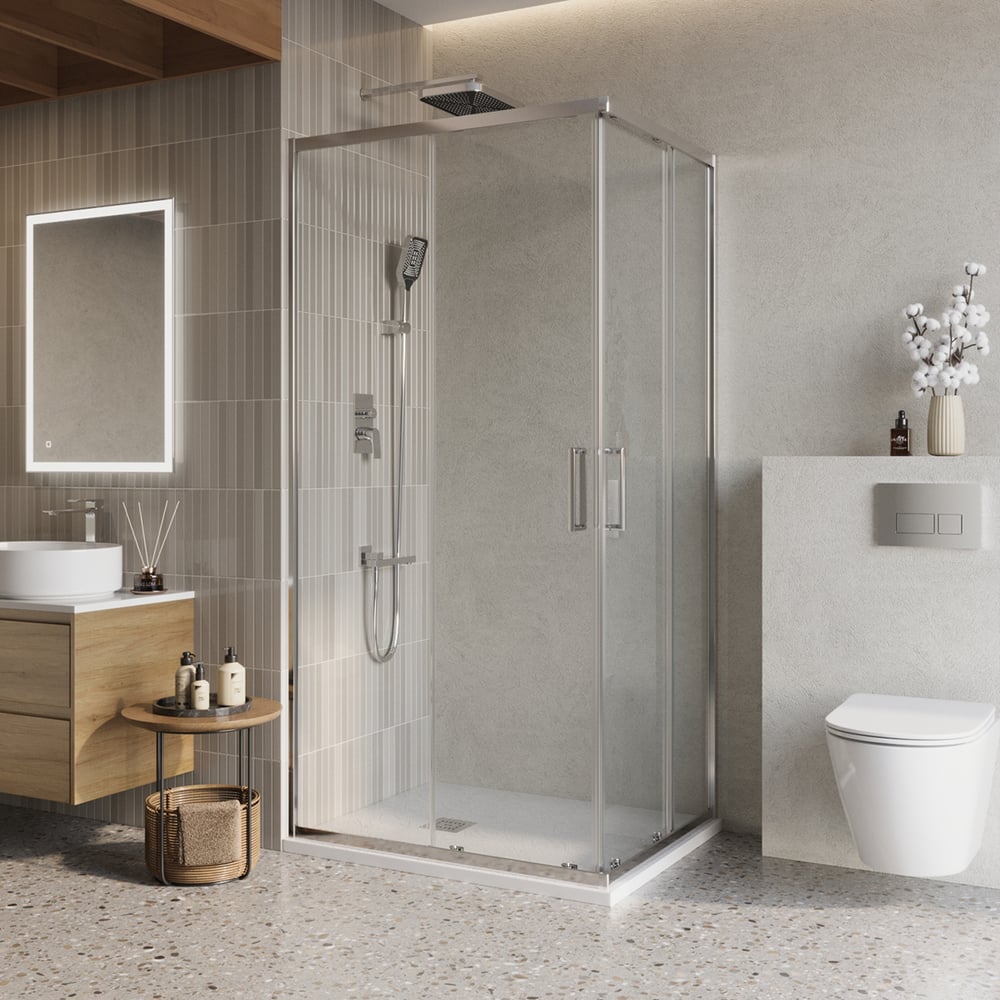 Изображение товара Душевой уголок BelBagno LUCE-AH-2-120/90-C-Cr из закаленного стекла