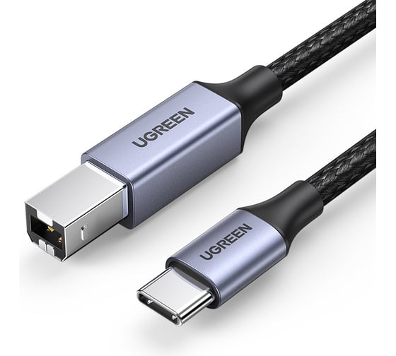 Изображение товара Кабель для принтера Ugreen US370 (45034) USB-C to USB-A Printer Cable. Длина: 1м. Цвет: черный 45034_