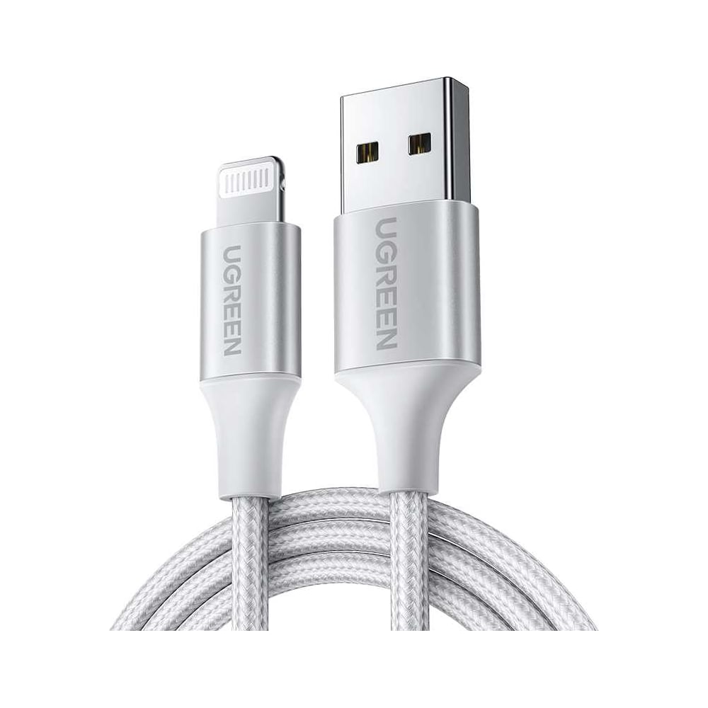 Изображение товара Кабель Lightning to USB-A 2.0 Ugreen US199 2 м серебристый стильный и надежный