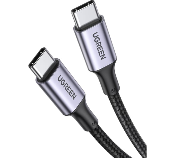 Изображение товара Кабель Ugreen US316 (20478) USB-C 2.0 to USB-C 2.0 5A Data Cable. Длина: 0,5м. Цвет: черный 20478_
